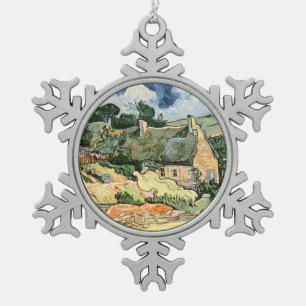 Strohhütte Hütten in Cordeville Vincent van Gogh Schneeflocken Zinn-Ornament