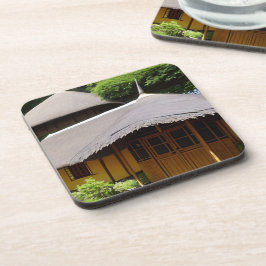 Strohhütten Getränkeuntersetzer