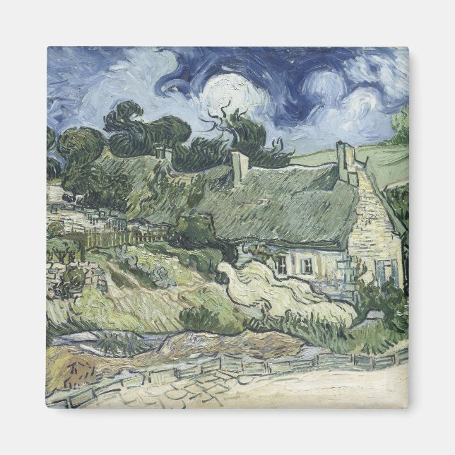 Strohhütten in Cordeville, Vincent van Gogh Magnet (Vorne)