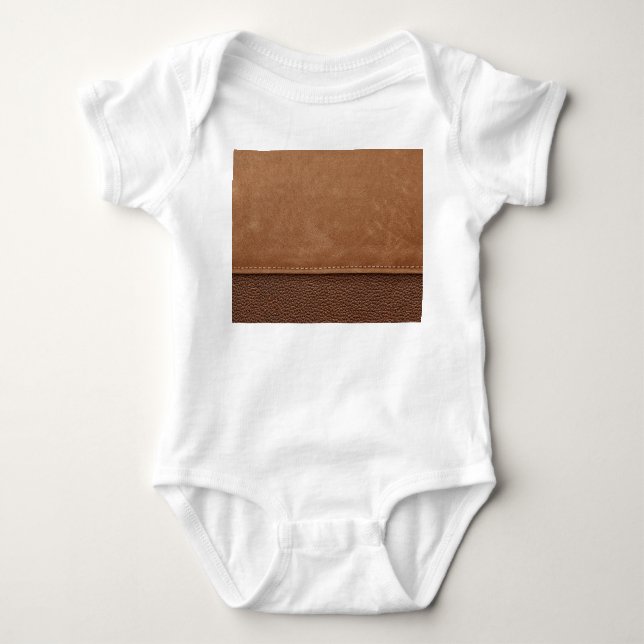 Strohleder: grauer, schwarzer Hintergrund. Baby Strampler (Vorderseite)