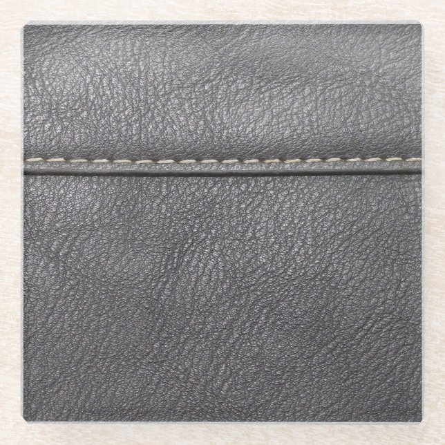 Strohraffinerie: Black Leather Luxury Glasuntersetzer (Vorderseite)