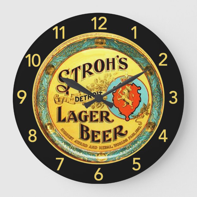 Strohs Lager Bier große rund um die Uhr (Vorderseite)