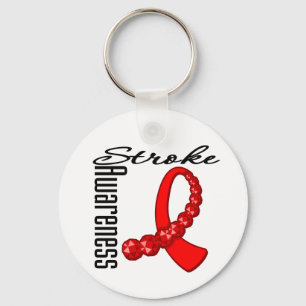 Stroke Awareness Gemstone Ribbon Schlüsselanhänger