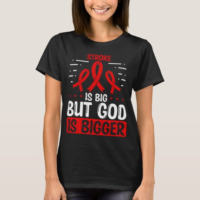 Stroke Awareness God Stroke Ribbon Stroke T-Shirt (Vorderseite)