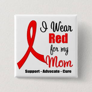Stroke Awareness - Red Ribbon (Mama) Button