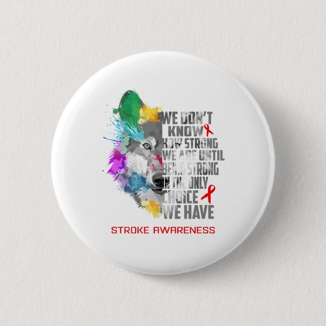 Stroke Awareness Ribbon Support Geschenke Button (Vorderseite)