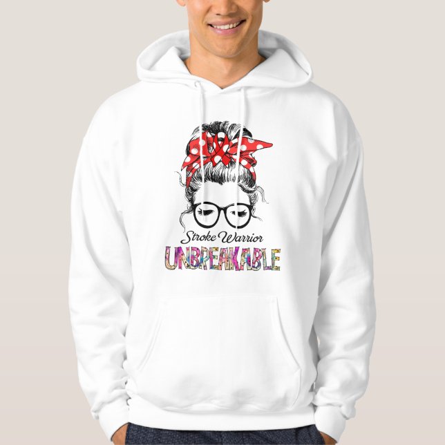 Stroke Awareness Ribbon Support Geschenke Hoodie (Vorderseite)