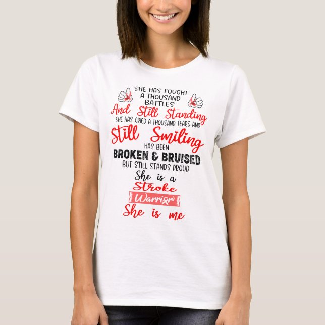 Stroke Awareness Ribbon Support Geschenke T-Shirt (Vorderseite)