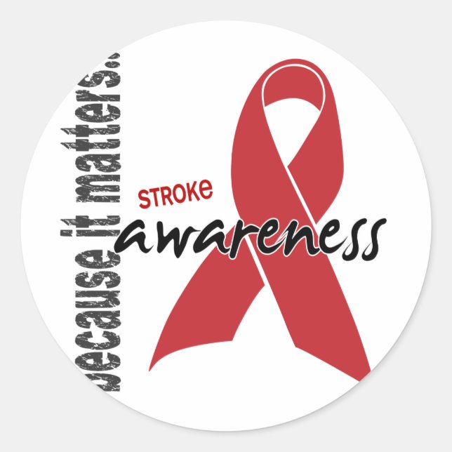 Stroke Awareness Runder Aufkleber (Vorderseite)