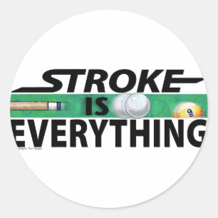 Stroke ist alles 9 Ball Runder Aufkleber
