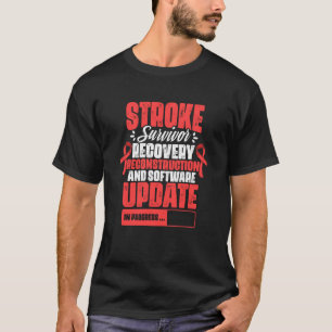 Stroke Survivor Erholung Red Ribbon Stroke Awarene T-Shirt