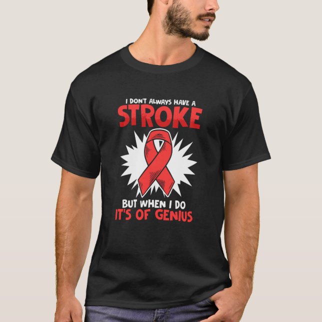 Stroke Survivor Red Ribbon Stroke Awareness T-Shirt (Vorderseite)