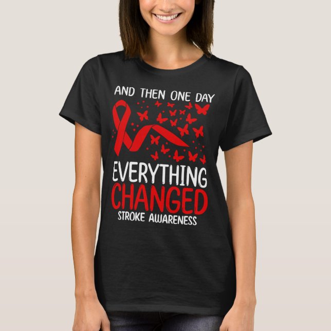 Stroke Warrior Ribbon Fighter Stroke Awareness T-Shirt (Vorderseite)