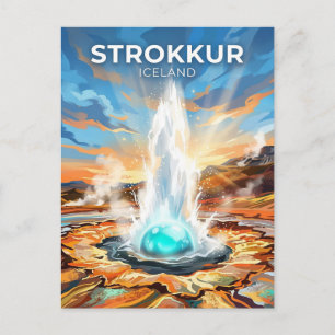 Strokkur Island Postkarte