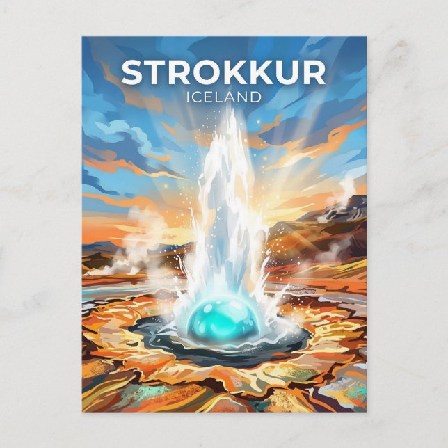 Strokkur Island Postkarte (Vorderseite)