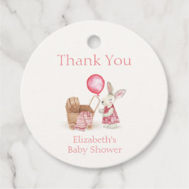 Stroller Bunny Balloon Girl Baby Dusche Vielen Dan Geschenkanhänger
