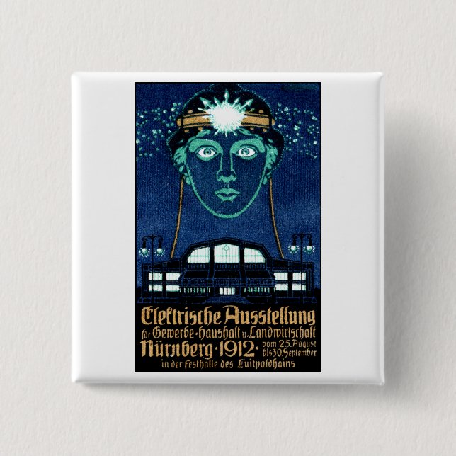 Strom-Ausstellungs-Plakat 1912 Button (Vorderseite)