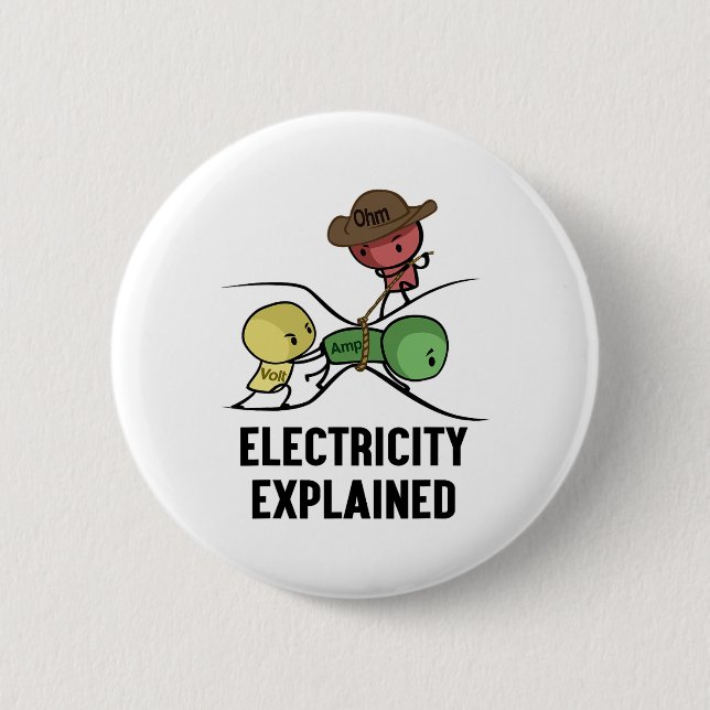 Strom erklärt Physik-Nerd-Geschenk I Lehrer  Button (Vorderseite)
