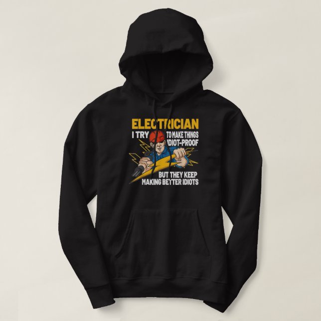 Strom für den Elektroingenieur Funny Electrician Hoodie (Design vorne)