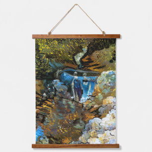 STROM WASSERFALL WANDTEPPICH MIT HOLZRAHMEN
