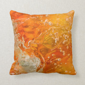 Ströme des Bewusstseins - orange Goldblasen Kissen
