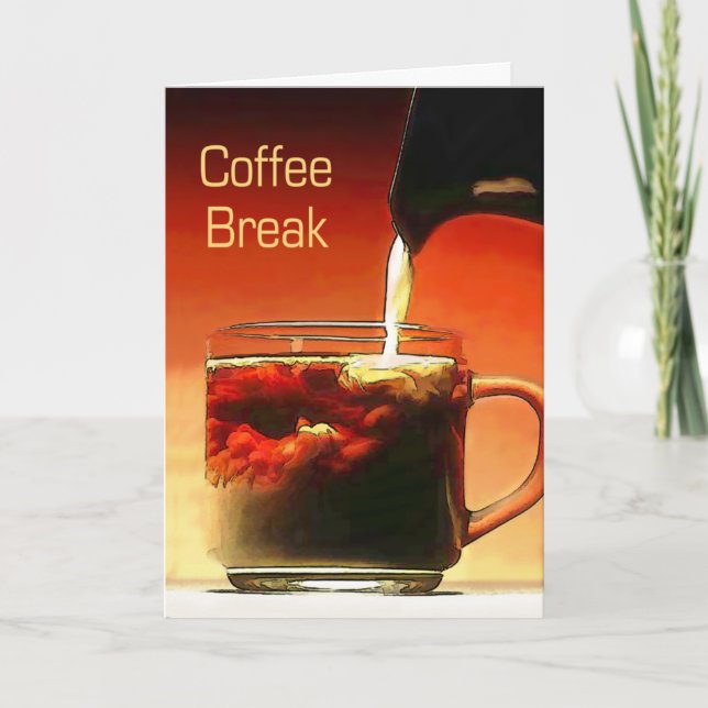 Strömen der Creme in Kaffeepause Einladung (Vorderseite)