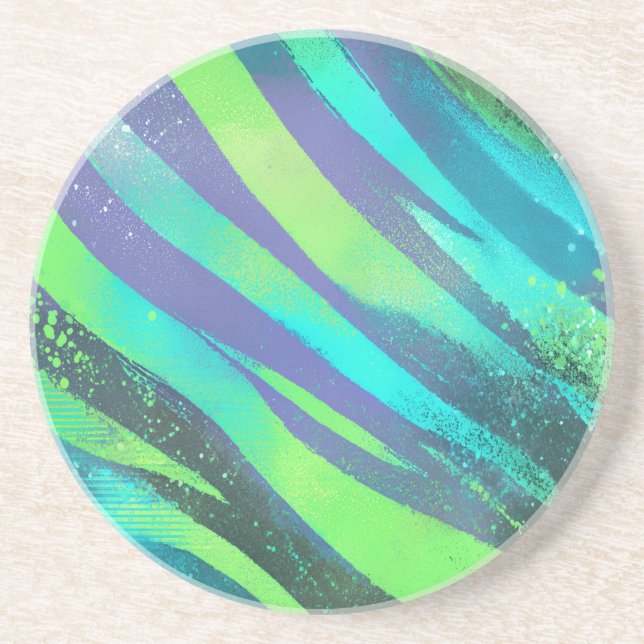 Strömende Farbwogen im Neonlicht Getränkeuntersetzer (Vorne)