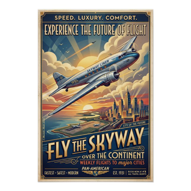 Stromlinien-Flugzeug  Poster (Vorderseite)