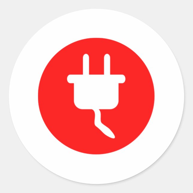 Stromstecker Runder Aufkleber (Vorderseite)