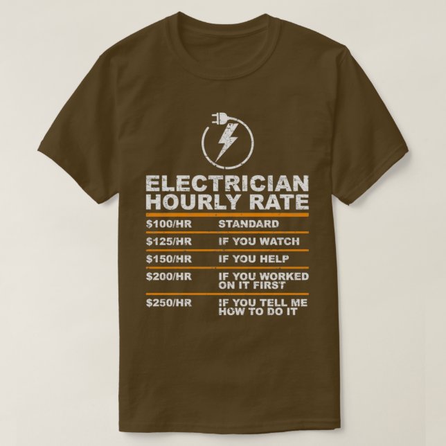 Stromstundenrate für Elektrogeräte 3 T-Shirt (Design vorne)