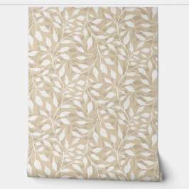 Strömung tanzender Blätter Delikates weißes Foliag Tapete