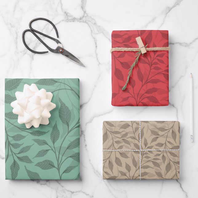 Strömung tanzender Blätter Design Delikate Foliage (Vorderseite)