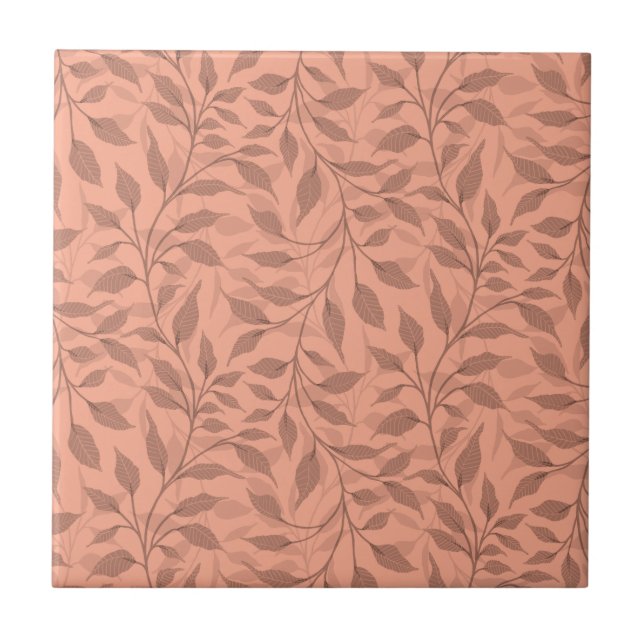 Strömung tanzender Blätter Design Delikate Foliage Fliese (Vorderseite)