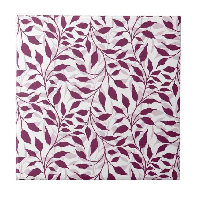 Strömung tanzender Blätter Design Delikate Foliage Fliese (Vorderseite)