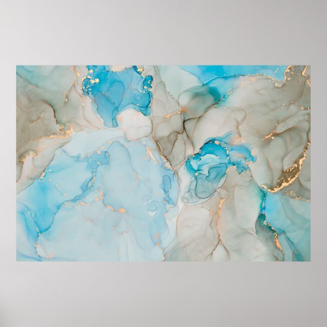 Strömungen von durchsichtigen Farbtönen, schlängel Poster (Vorne)