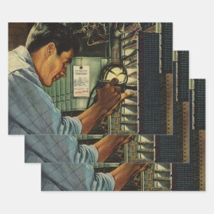 Stromverteiler für Vintage Unternehmen Geschenkpapier Set