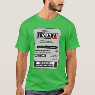 Stromzähler Geburtstag 1993 Elektriker Geschenk f T-Shirt