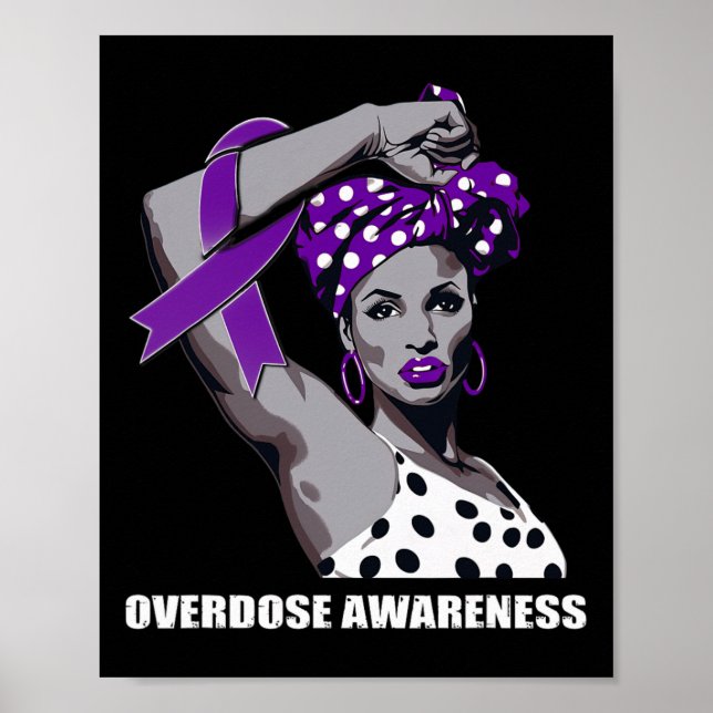 Strong Afro Mom Overdose Awareness  Poster (Vorne)