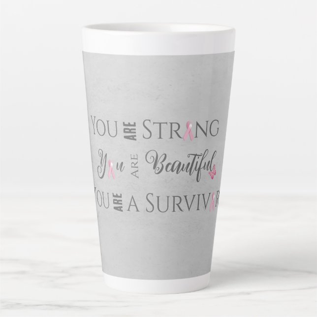 Strong and Beautiful | Brustkrebserkrankung Milchtasse (Vorderseite)