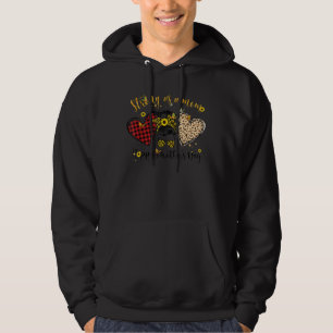 Strong as a Mama Messy Bun Leopard Sunflower Mama Hoodie