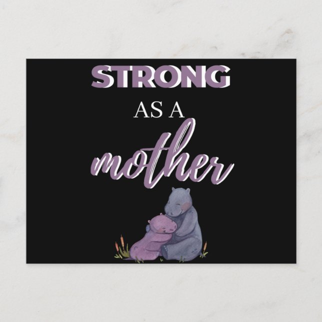 Strong As A Mother Feiertagspostkarte (Vorderseite)