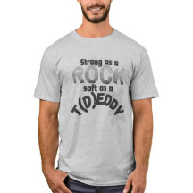 Strong as a Rock, Soft as Teddy Funny Vater Shirt