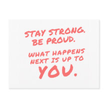 Strong Be Proud Inspiration Quotes Postcard bleibe