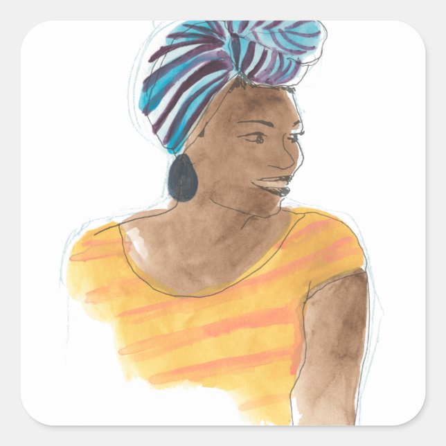 Strong & Beautiful Quadratischer Aufkleber (Vorderseite)