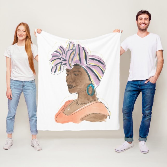 Strong & Beautiful Woman Fleecedecke (Beispiel)