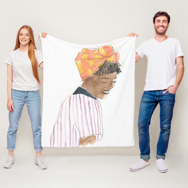 Strong & Beautiful Woman Lächeln Fleecedecke (Beispiel)