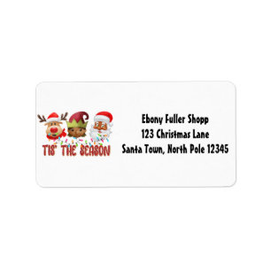 Strong Black Santa Melanin Chrismas Claus Men Adressaufkleber