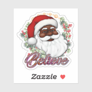 Strong Black Santa Melanin Chrismas Claus Men Aufkleber