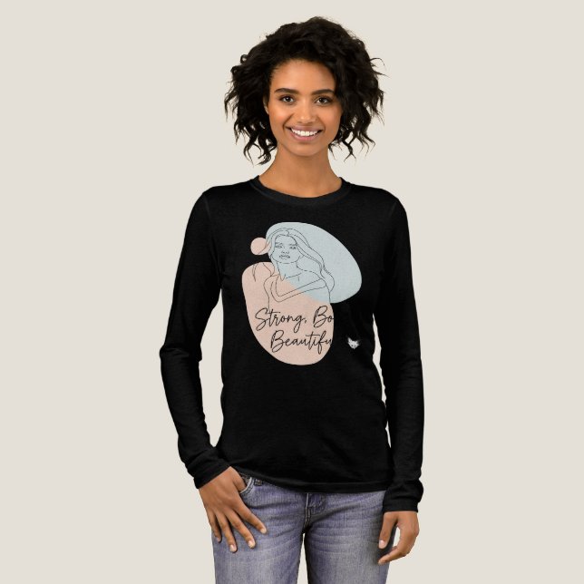Strong Bold Beautiful - Feminine Minimalistisch Li Tri-Blend Shirt (Volle Vorderseite)