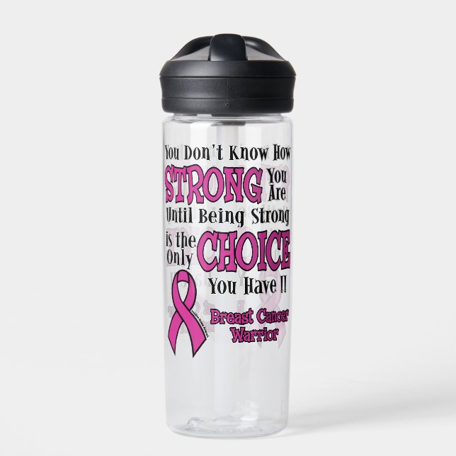 Strong/Choice.. Brustkrebs Trinkflasche (Vorderseite)